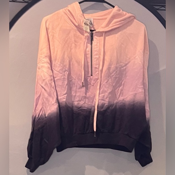 PINK Victoria's Secret Ombre Pink and Black Hoodie - Picture 1 of 4